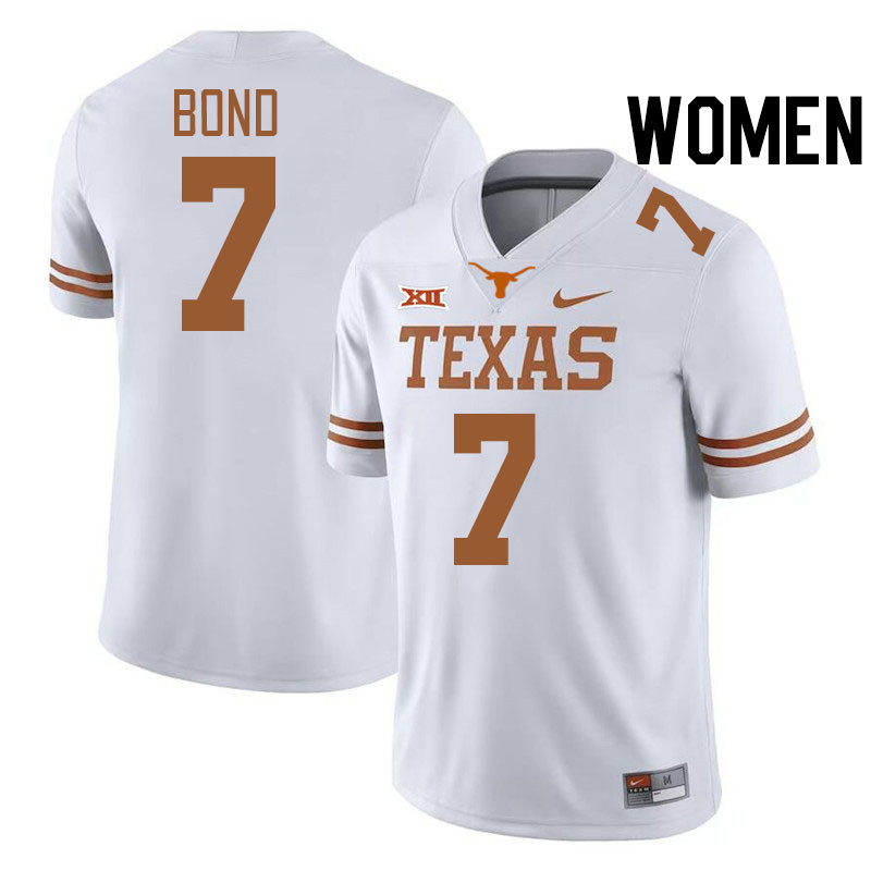 Women #7 Isaiah Bond Texas Longhorns College Football Jerseys Stitched-White